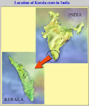 Location of Kerala State in India